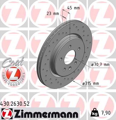 Zimmermann 430.2630.52 - Kočioni disk www.molydon.hr