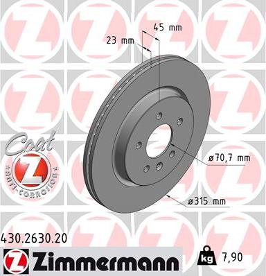 Zimmermann 430.2630.20 - Kočioni disk www.molydon.hr