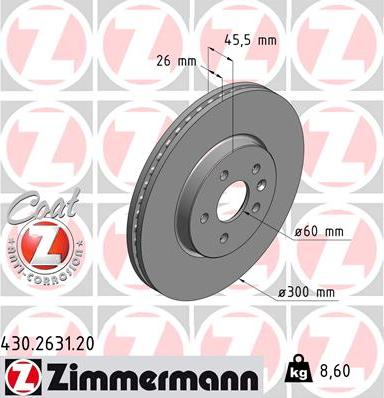 Zimmermann 430.2631.20 - Kočioni disk www.molydon.hr