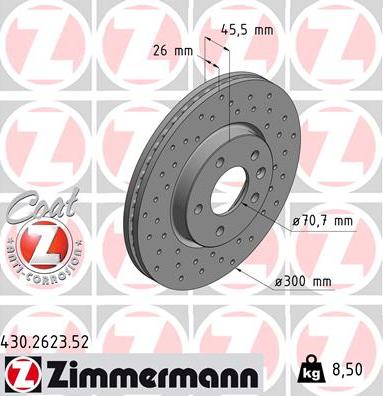 Zimmermann 430.2623.52 - Kočioni disk www.molydon.hr