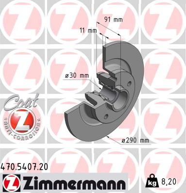 Zimmermann 470.5407.20 - Kočioni disk www.molydon.hr