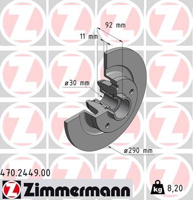 Zimmermann 470.2449.00 - Kočioni disk www.molydon.hr