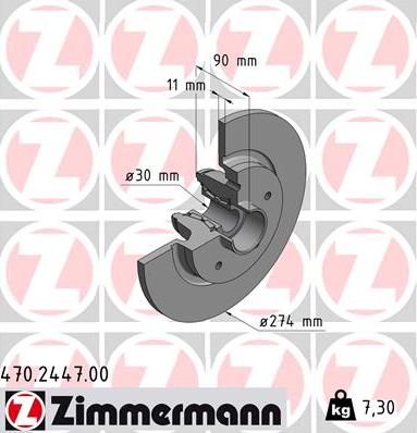 Zimmermann 470.2447.00 - Kočioni disk www.molydon.hr