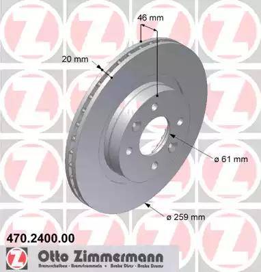 Zimmermann 470.2400.00 - Kočioni disk www.molydon.hr