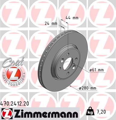 Zimmermann 470.2412.20 - Kočioni disk www.molydon.hr
