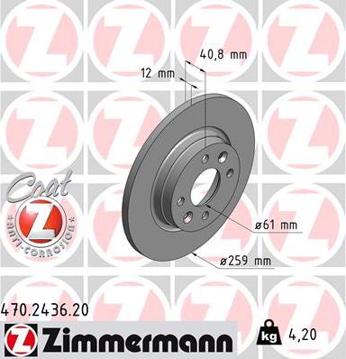 Zimmermann 470.2436.20 - Kočioni disk www.molydon.hr
