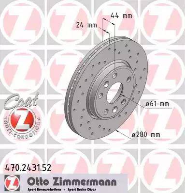 Zimmermann 470.2431.52 - Kočioni disk www.molydon.hr