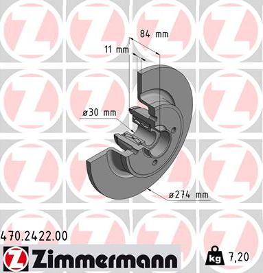 Zimmermann 470.2422.00 - Kočioni disk www.molydon.hr