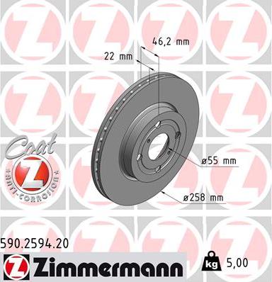 Zimmermann 590.2594.20 - Kočioni disk www.molydon.hr