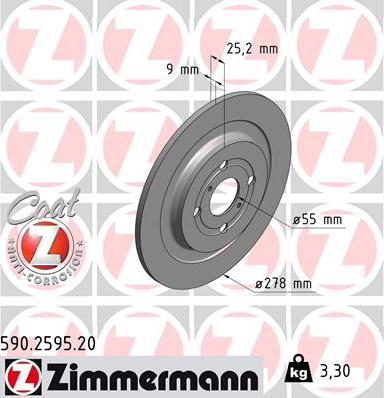 Zimmermann 590.2595.20 - Kočioni disk www.molydon.hr