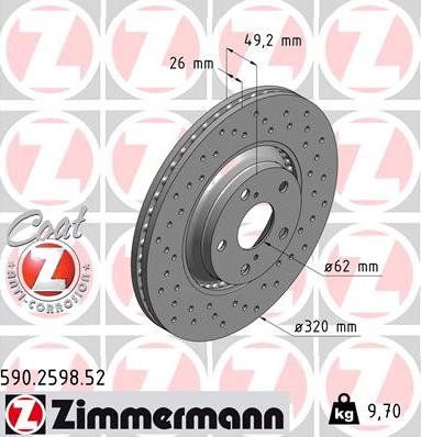 Zimmermann 590.2598.52 - Kočioni disk www.molydon.hr