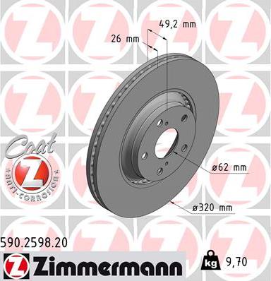 Zimmermann 590.2598.20 - Kočioni disk www.molydon.hr