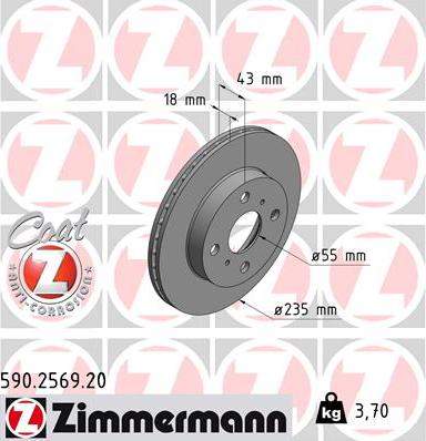 Zimmermann 590.2569.20 - Kočioni disk www.molydon.hr