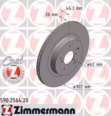 Zimmermann 590.2564.20 - Kočioni disk www.molydon.hr