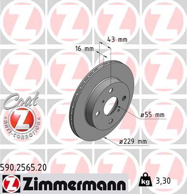 Zimmermann 590.2565.20 - Kočioni disk www.molydon.hr