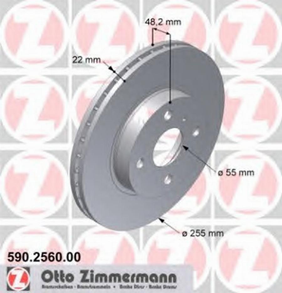 Zimmermann 590.2560.00 - Kočioni disk www.molydon.hr