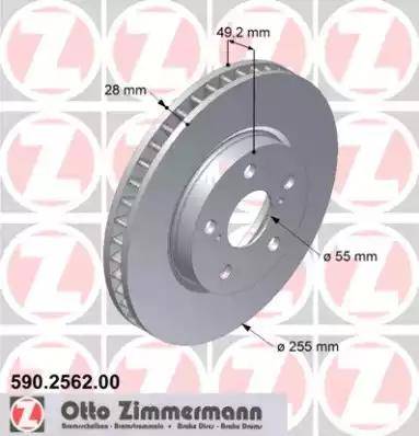 Zimmermann 590.2562.00 - Kočioni disk www.molydon.hr