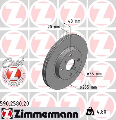 Zimmermann 590.2580.20 - Kočioni disk www.molydon.hr