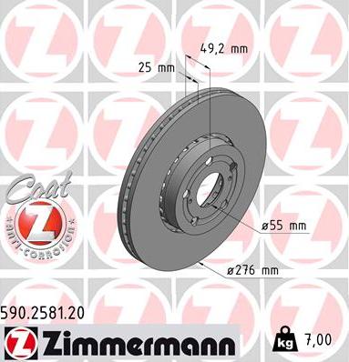 Zimmermann 590.2581.20 - Kočioni disk www.molydon.hr