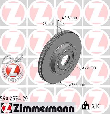 Zimmermann 590.2574.20 - Kočioni disk www.molydon.hr