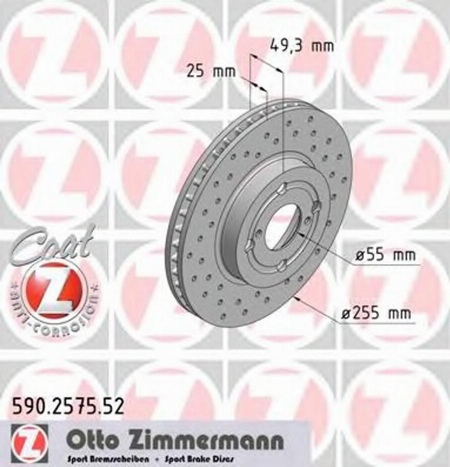 Zimmermann 590.2575.52 - Kočioni disk www.molydon.hr