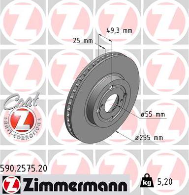 Zimmermann 590.2575.20 - Kočioni disk www.molydon.hr