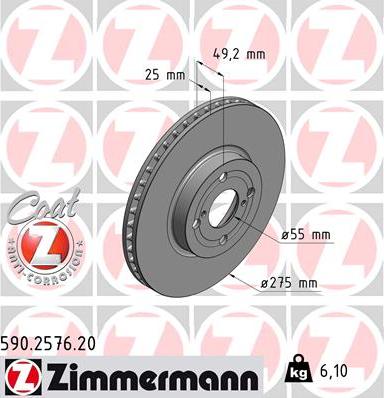 Zimmermann 590.2576.20 - Kočioni disk www.molydon.hr