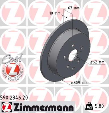 Zimmermann 590.2846.20 - Kočioni disk www.molydon.hr