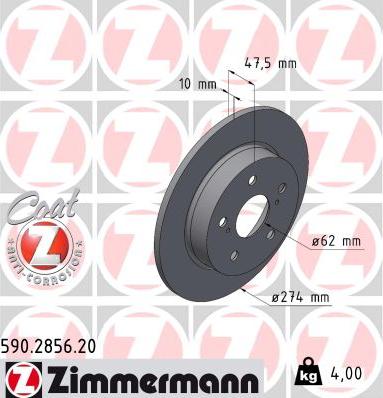 Zimmermann 590.2856.20 - Kočioni disk www.molydon.hr