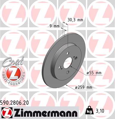 Zimmermann 590.2806.20 - Kočioni disk www.molydon.hr