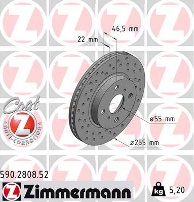 Zimmermann 590.2808.52 - Kočioni disk www.molydon.hr