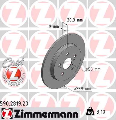 Zimmermann 590.2819.20 - Kočioni disk www.molydon.hr