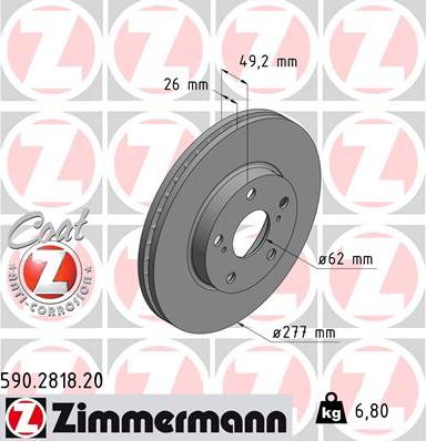 Zimmermann 590.2818.20 - Kočioni disk www.molydon.hr