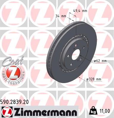 Zimmermann 590.2839.20 - Kočioni disk www.molydon.hr