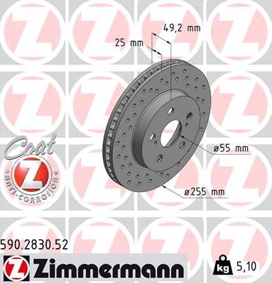 Zimmermann 590.2830.52 - Kočioni disk www.molydon.hr