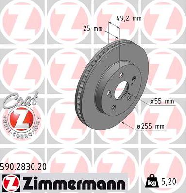 Zimmermann 590.2830.20 - Kočioni disk www.molydon.hr