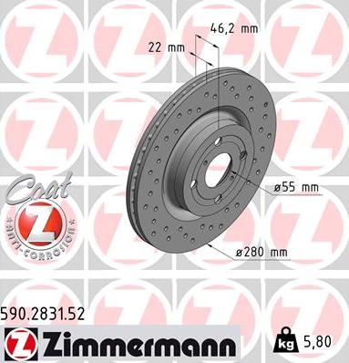 Zimmermann 590.2831.52 - Kočioni disk www.molydon.hr