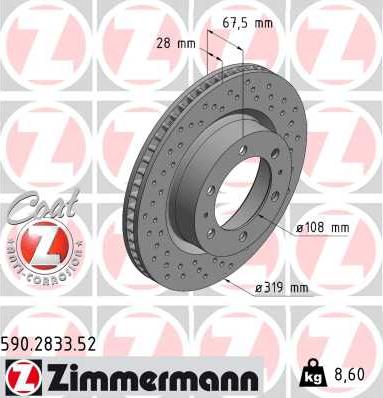 Zimmermann 590.2833.52 - Kočioni disk www.molydon.hr