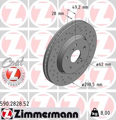 Zimmermann 590.2828.52 - Kočioni disk www.molydon.hr