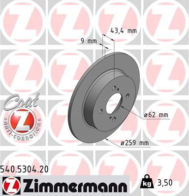 Zimmermann 540.5304.20 - Kočioni disk www.molydon.hr