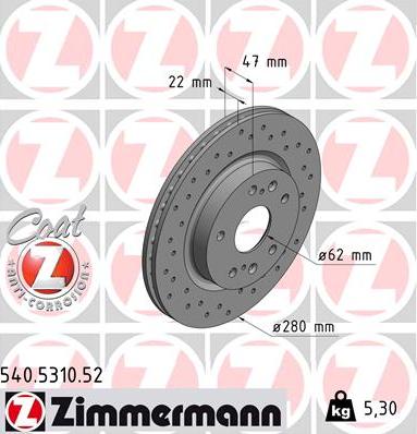 Zimmermann 540.5310.52 - Kočioni disk www.molydon.hr