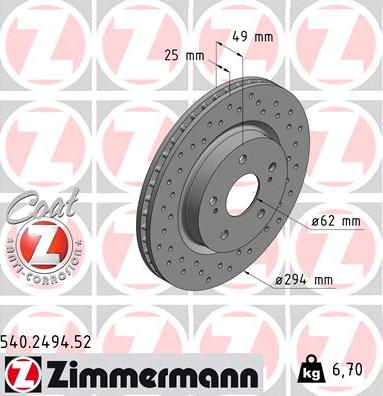 Zimmermann 540.2494.52 - Kočioni disk www.molydon.hr