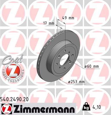 Zimmermann 540.2490.20 - Kočioni disk www.molydon.hr