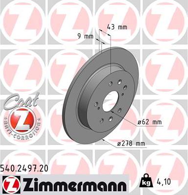 Zimmermann 540.2497.20 - Kočioni disk www.molydon.hr