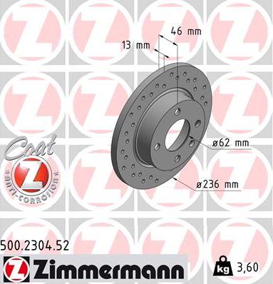 Zimmermann 500.2304.52 - Kočioni disk www.molydon.hr