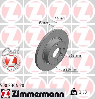 Zimmermann 500.2304.20 - Kočioni disk www.molydon.hr