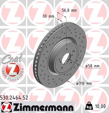 Zimmermann 530.2464.52 - Kočioni disk www.molydon.hr