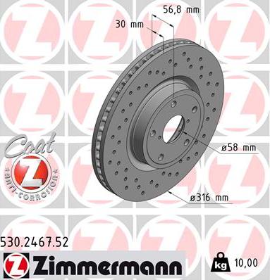 Zimmermann 530.2467.52 - Kočioni disk www.molydon.hr