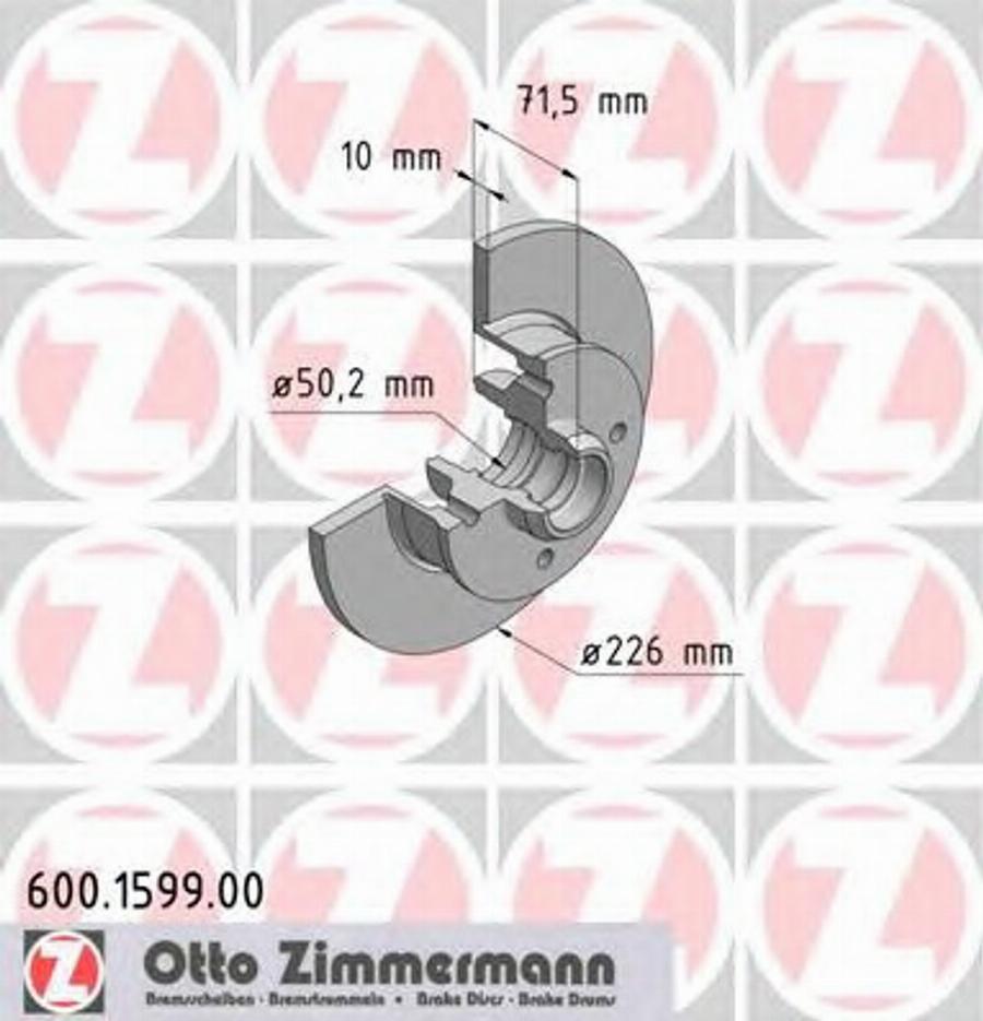 Zimmermann 600 1599 00 - Kočioni disk www.molydon.hr