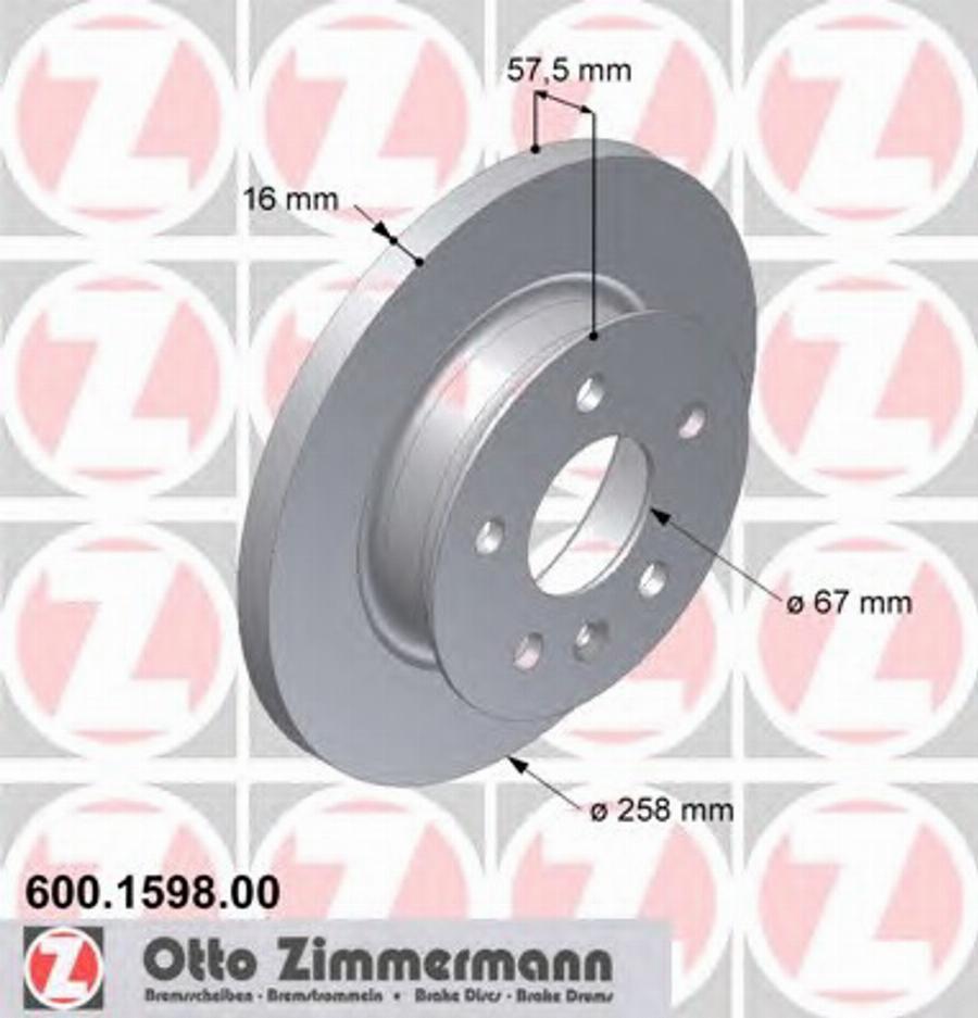 Zimmermann 600 1598 00 - Kočioni disk www.molydon.hr